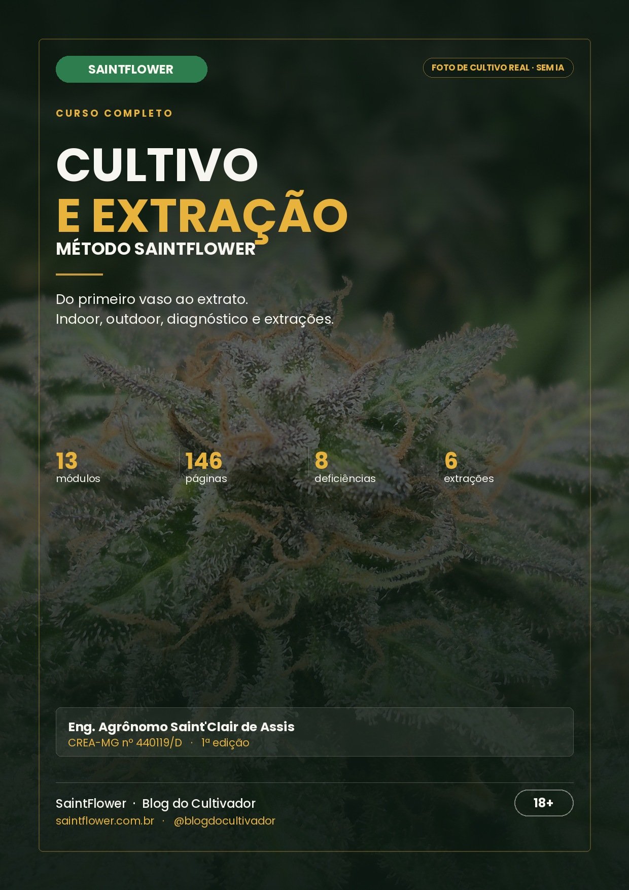 Capa do Curso de Cultivo e Extração — Método SaintFlower
